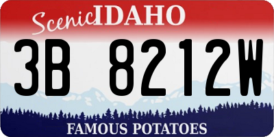 ID license plate 3B8212W