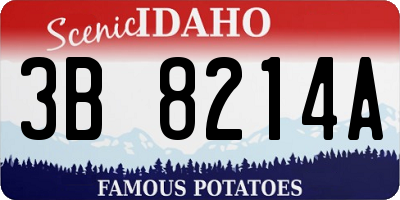 ID license plate 3B8214A