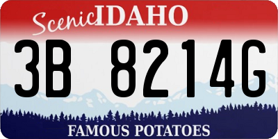 ID license plate 3B8214G