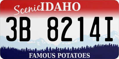 ID license plate 3B8214I
