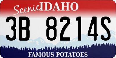 ID license plate 3B8214S