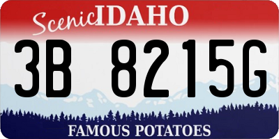 ID license plate 3B8215G