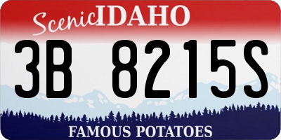 ID license plate 3B8215S