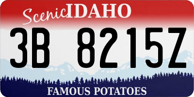 ID license plate 3B8215Z