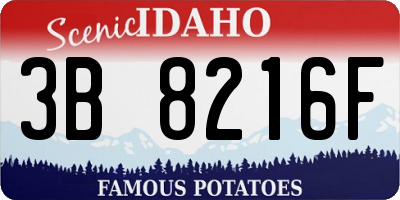 ID license plate 3B8216F