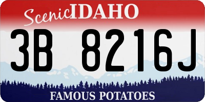 ID license plate 3B8216J