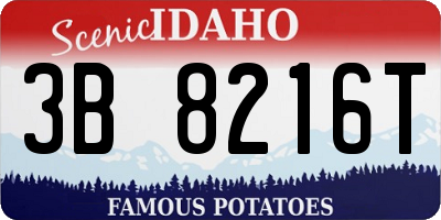 ID license plate 3B8216T