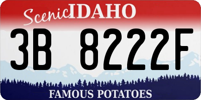 ID license plate 3B8222F