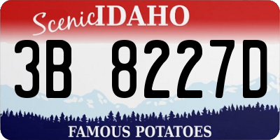 ID license plate 3B8227D