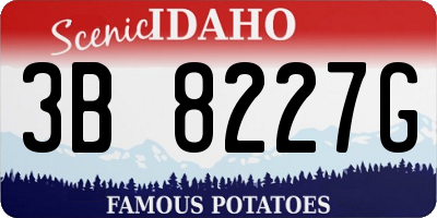 ID license plate 3B8227G