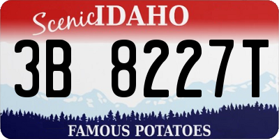 ID license plate 3B8227T