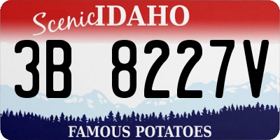 ID license plate 3B8227V