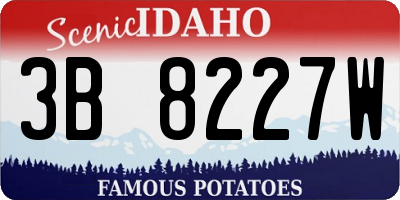 ID license plate 3B8227W