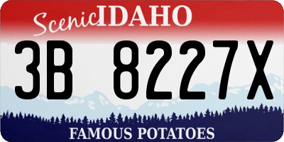 ID license plate 3B8227X