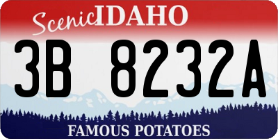 ID license plate 3B8232A