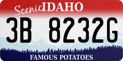 ID license plate 3B8232G