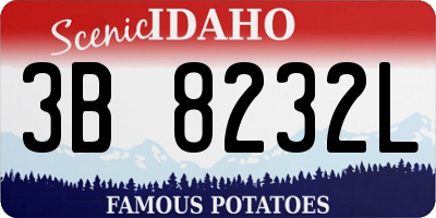 ID license plate 3B8232L