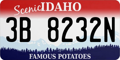 ID license plate 3B8232N