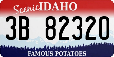 ID license plate 3B8232O