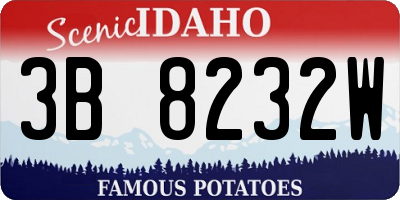 ID license plate 3B8232W