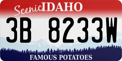 ID license plate 3B8233W
