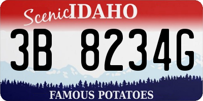 ID license plate 3B8234G