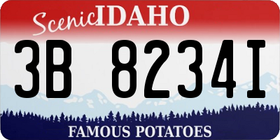 ID license plate 3B8234I