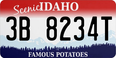 ID license plate 3B8234T