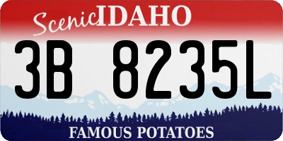 ID license plate 3B8235L