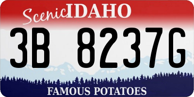 ID license plate 3B8237G
