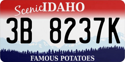 ID license plate 3B8237K