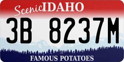ID license plate 3B8237M