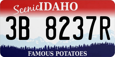 ID license plate 3B8237R