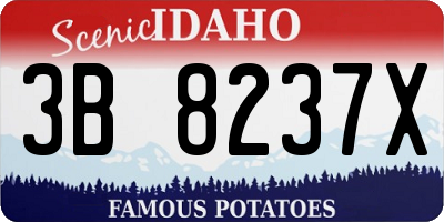 ID license plate 3B8237X