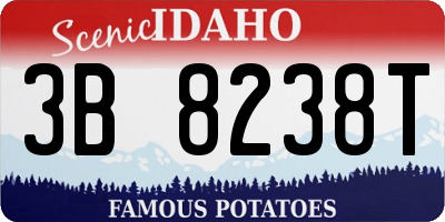 ID license plate 3B8238T