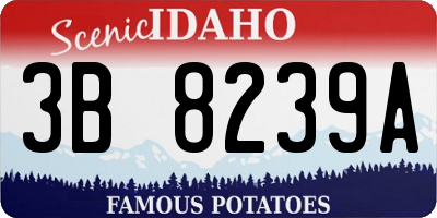 ID license plate 3B8239A