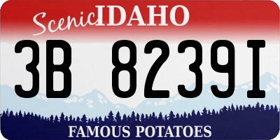 ID license plate 3B8239I