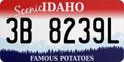 ID license plate 3B8239L