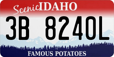 ID license plate 3B8240L
