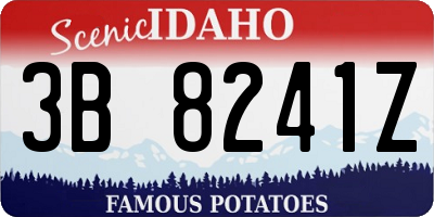 ID license plate 3B8241Z