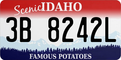 ID license plate 3B8242L