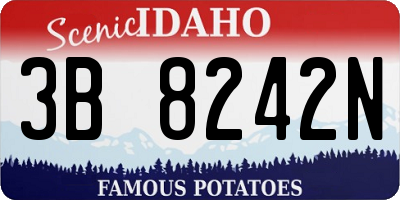 ID license plate 3B8242N