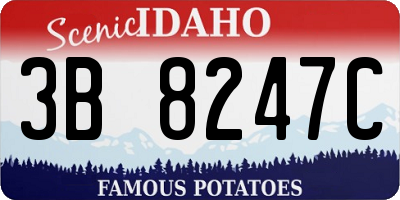 ID license plate 3B8247C
