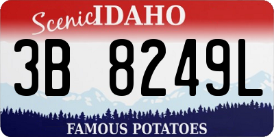 ID license plate 3B8249L