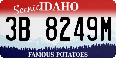 ID license plate 3B8249M