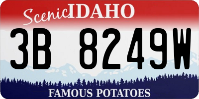 ID license plate 3B8249W