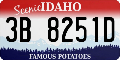 ID license plate 3B8251D