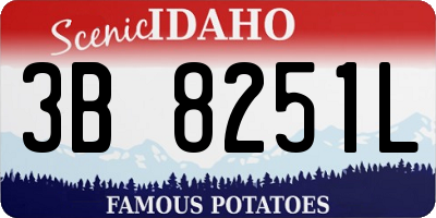 ID license plate 3B8251L