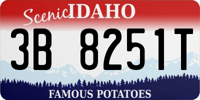 ID license plate 3B8251T