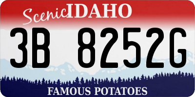 ID license plate 3B8252G